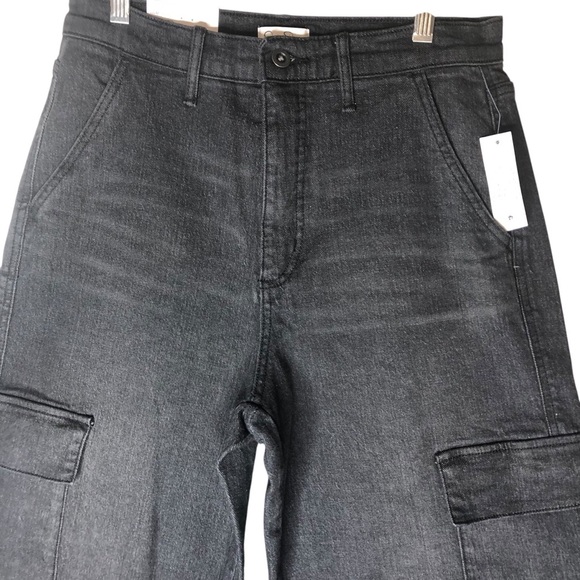 Jessica Simpson Cargo Wide Leg Jean Women Sz 6 29X31 Washed Black High Rise NWT - Picture 7 of 10
